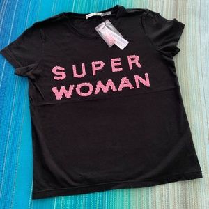 Alice + Olivia Sequin Embellished Cotton Tee NWT